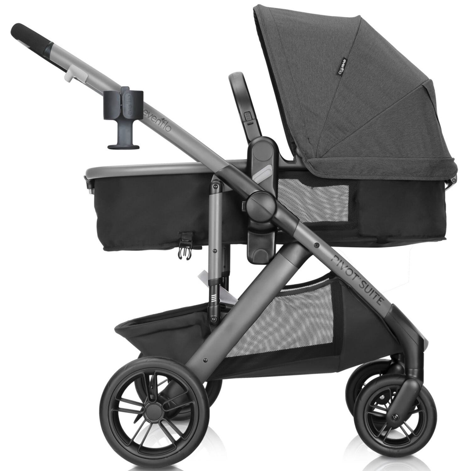 Evenflo Pivot Suite Modular Travel System with LiteMax Infant Car Seat Devon Gray P.C. Richard Son
