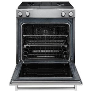 KitchenAid 30 in. 6.4 cu. ft. True European Convection Slide-In Dual Fuel Range with 4 Sealed Burners - Stainless Steel, , hires