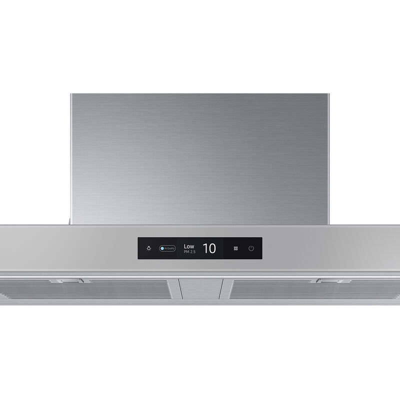 Samsung 30 in. Chimney Style Smart Range Hood with 4 Speed Settings, 630 CFM & 1 LED Light - Gray, , hires