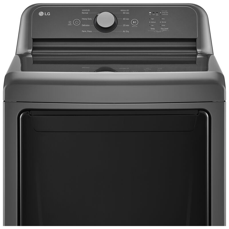 LG 27 in. 7.3 cu. ft. Gas Dryer with FlowSense Duct Clogging Indicator, LoDecibel Quiet Operation & Sensor Dry - Monochrome Gray, , hires