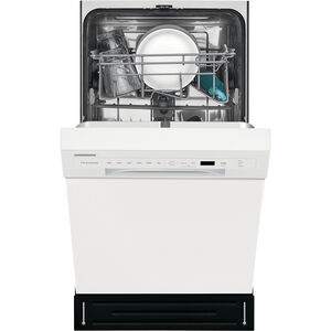 Frigidaire 18 in. Front Control Dishwasher with 52 dBa Sound Level & Pocket - White, White, hires