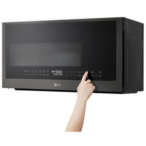 LG 30 in. 2.0 cu. ft. 1050W Smart Over-the-Range Microwave with 400 CFM & Sensor Cooking - PrintProof Black Stainless Steel, PrintProof Black Stainless Steel, hires