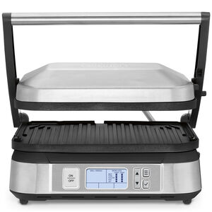 Cuisinart Indoor Contact Griddler with Smoke-Less Mode & Bonus Waffle Plates - Stainless Steel, , hires