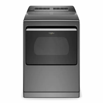 Whirlpool 27 in. 7.4 Cu. Ft. Top Loading Electric Dryer with 36 Dryer Programs, 7 Dry Options, Sanitize Cycle, Wrinkle Care & Sensor Dry - Chrome Shadow | WED8127LC