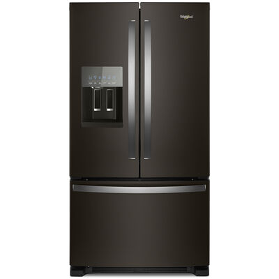 Whirlpool 36 in. 24.7 cu. ft. French Door Refrigerator with Filtered Ice & Water Dispenser - Black Stainless | WRF555SDHV