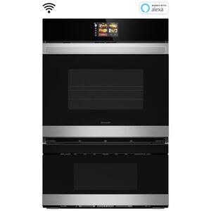 Sharp 30 in. 6.2 cu. ft. Smart Electric Microwave/Wall Oven Combo with True European Convection - Stainless Steel, , hires