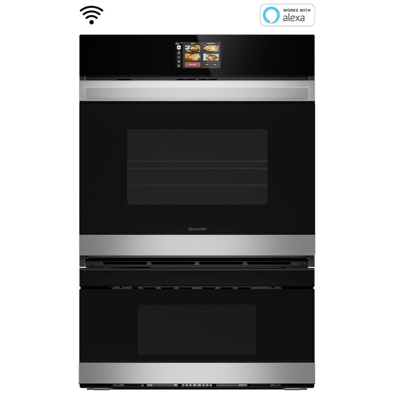Sharp 30 in. 6.2 cu. ft. Smart Electric Microwave/Wall Oven Combo with True European Convection - Stainless Steel, , hires
