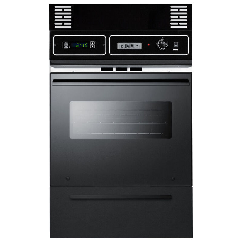 Summit 24 in. 2.9 cu. ft. Gas Single Wall Oven - Black, Black, hires