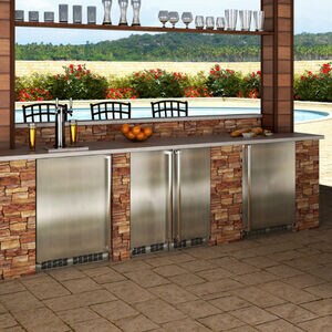 Marvel 24 in. 4.9 cu. ft. Built-In Outdoor Frost Free Compact Upright Freezer with Adjustable Shelves - Stainless Steel, , hires