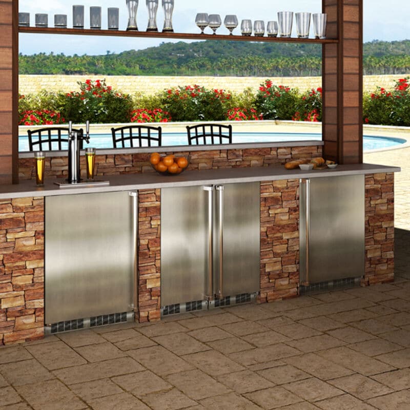 Marvel 24 in. 4.9 cu. ft. Built-In Outdoor Frost Free Compact Upright Freezer with Adjustable Shelves - Stainless Steel, , hires