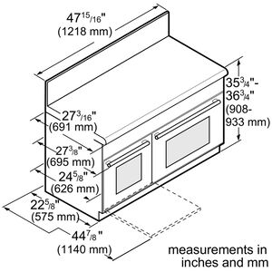 Thermador Pro Harmony 48 in. 6.8 cu. ft. Smart True European Convection Double Oven Dual Fuel Range with 6 Sealed Burners & Griddle - Stainless Steel, , hires