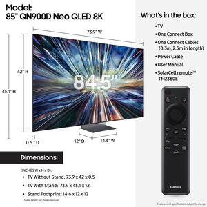 Samsung - 85" Class QN900D Series Neo QLED 8K UHD Smart Tizen TV, , hires