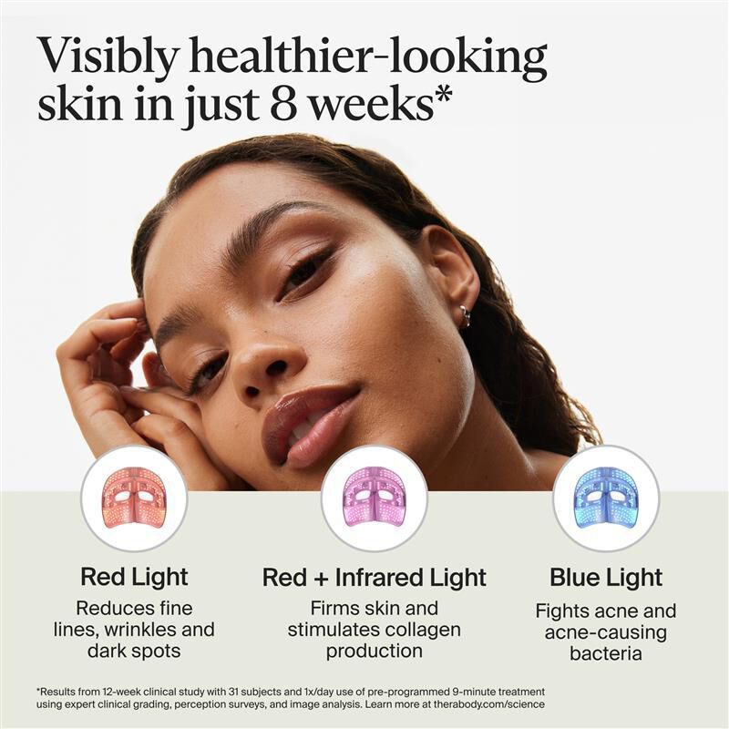 Therabody Theraface Mask Glo Cordless LED Skincare Face Mask, , hires