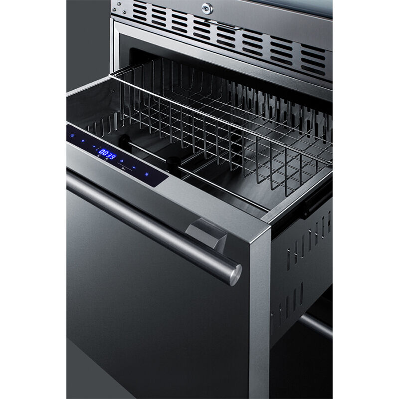 Summit 24 in. Wine Cooler with Wire Racks, Dual Temperature Zones & 46 Bottle Capacity - Stainless Steel, , hires