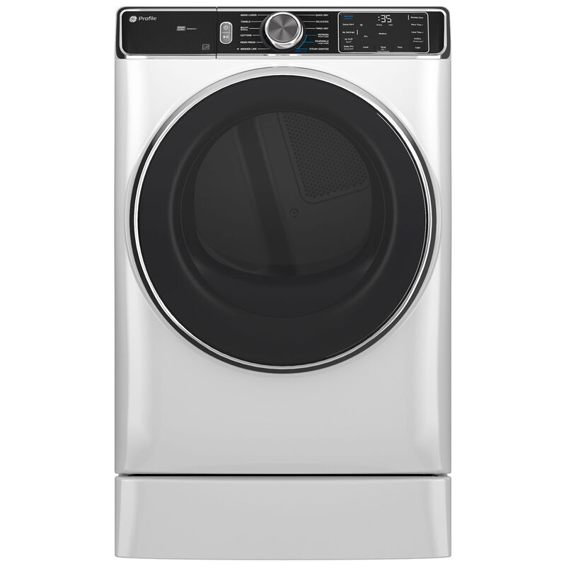 GE Profile 28 in. 7.8 cu. ft. Smart Stackable Gas Dryer with Sensor Dry, Sanitize & Steam Cycle - White, White, hires