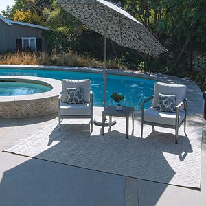 SimplyShade Manhattan 5' x 7' Outdoor Rug - Plush Gray, , hires