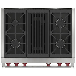 Wolf 36 in. 6.3 cu. ft. Smart Dual Convection Dual Fuel Range with 4 Sealed Burners & Grill - Stainless Steel, , hires