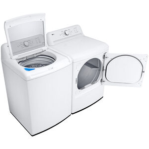 LG 27 in. 4.1 cu. ft. Top Load Washer with 4-Way Agitator, Slam Proof Glass Lid & True Balance Anti-Vibration System - White, White, hires