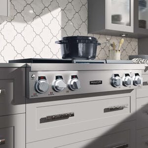 Signature Kitchen Suite 36 in. 4-Burner Smart Dual Fuel Natural Gas Rangetop with Simmer Burner & Power Burner - Stainless Steel, , hires