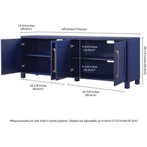 Preston & Cole Daphne 68" Wide TV Stand for TVs up to 75" - Dark Blue, , hires