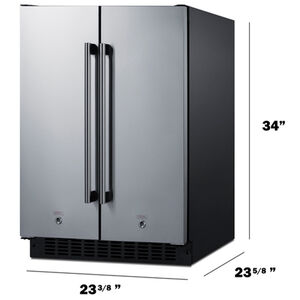 Summit 24 in. 3.7 cu. ft. Side by Side Undercounter Refrigerator - Stainless Steel with Black Cabinet, , hires