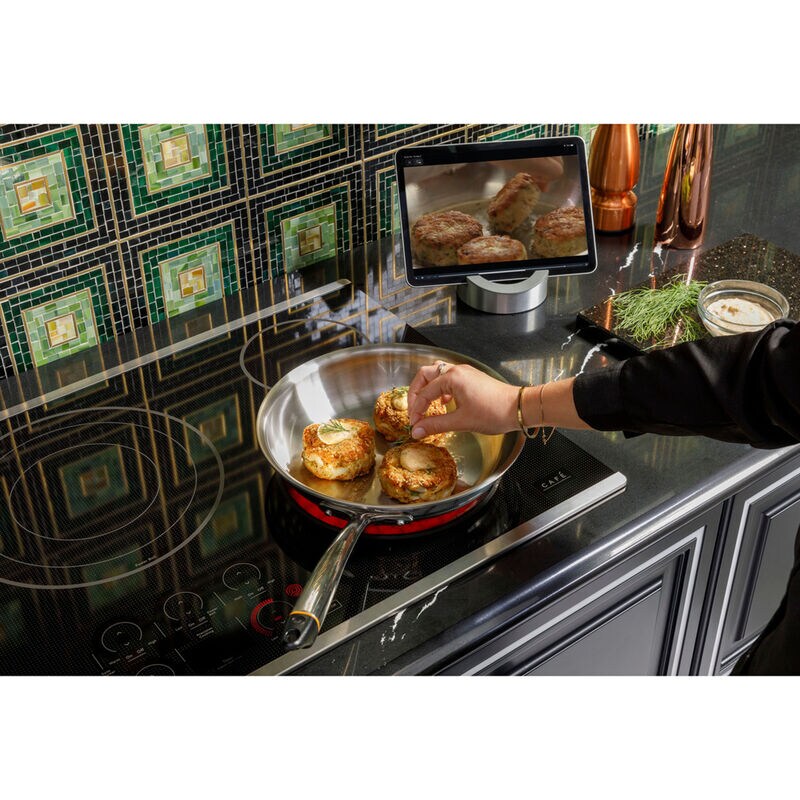 Cafe 36 in. 5-Burner Smart Electric Cooktop with Simmer Burner & Power Burner - Black, , hires
