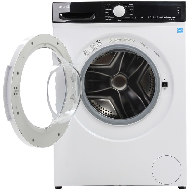 Avanti 24 in. 2.2 cu. ft. Stackable Front Load Washer with Sanitize & Steam Cycle - White, , hires
