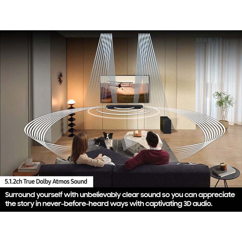 Samsung - Q Series 5.1.2ch Dolby Atmos Soundbar with Wireless Subwoofer and Q-Symphony - Black, , hires