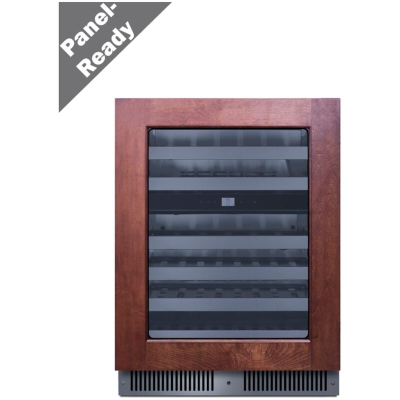Summit 24 in. Undercounter Right-Hinged Wine Cooler with Metal Racks, Dual Temperature Zones & 48 Bottle Capacity - Custom Panel Ready, , hires
