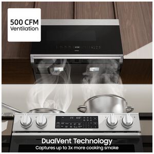 Samsung 30 in. 2.1 cu. ft. 1000W Smart Over-the-Range Microwave with 500 CFM & Sensor Cooking - Stainless Steel, , hires