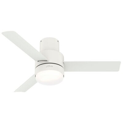 Hunter Casablanca 44 in. Gilmour Low Profile Damp Rated Ceiling Fan with LED Light Kit and Handheld Remote - Matte White | 51334
