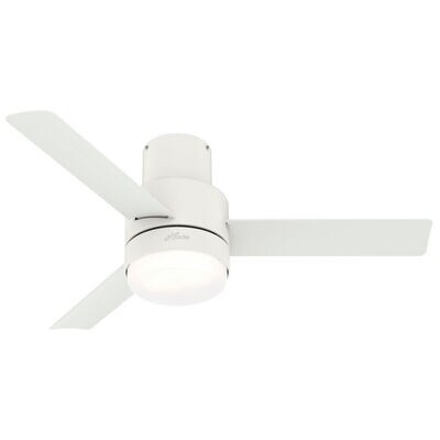 Hunter Casablanca 44 in. Gilmour Low Profile Damp Rated Ceiling Fan with LED Light Kit and Handheld Remote - Matte White | 51334