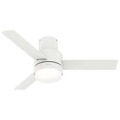 Hunter Casablanca 44 in. Gilmour Low Profile Damp Rated Ceiling Fan with LED Light Kit and Handheld Remote - Matte White | 51334