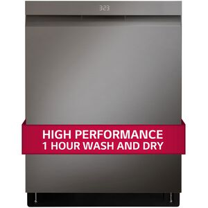 LG 24 in. Top Control Smart Dishwasher with 42 dBa Sound Level, 3rd-Rack, Dynamic Heat Dry & Pocket - PrintProof Black Stainless Steel, PrintProof Black Stainless Steel, hires