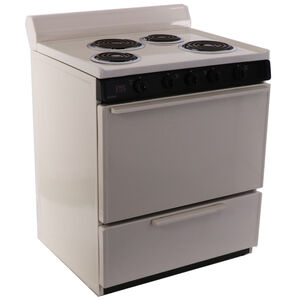 Premier 30 in. 3.9 cu. ft. Electric Range with Coil Burners - Bisque, Bisque, hires