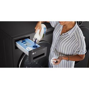 LG 27 in. 5.0 cu. ft. Front Loading Smart Washer with 25 Wash Programs, 19 Wash Options, Sanitize Cycle, Steam Wash & Self Clean - Black Steel, , hires
