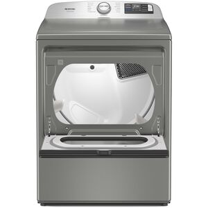 Maytag 27 in. 7.4 cu. ft. Smart Electric Dryer with Pet Pro Option, Sensor Dry, Sanitize & Steam Cycle - Classic Silver, , hires