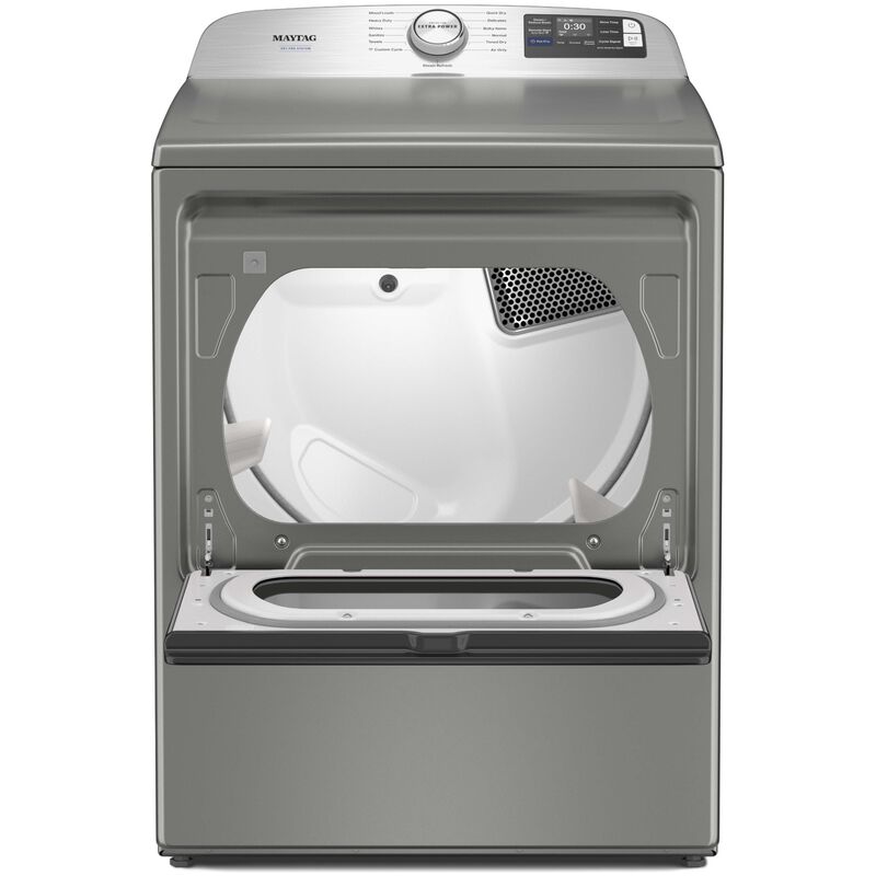 Maytag 27 in. 7.4 cu. ft. Smart Electric Dryer with Pet Pro Option, Sensor Dry, Sanitize & Steam Cycle - Classic Silver, , hires