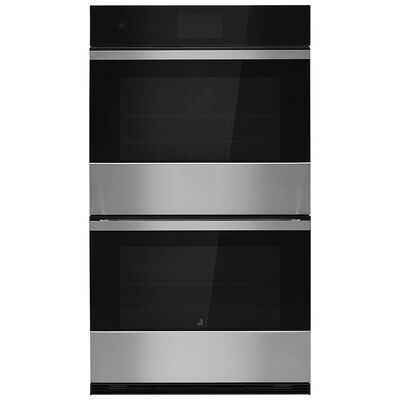 JennAir Noir 30 in. 10 cu. ft. Smart Front Control Electric Double Wall Oven with Dual Convection - Floating Glass Black | JJW3830LM