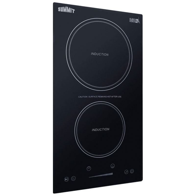 Summit 12 in. 2-Burner Induction Cooktop with Simmer Burner - Black, , hires