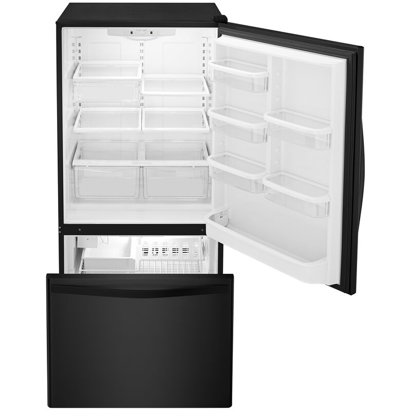 Whirlpool 30 in. 18.7 cu. ft. Bottom Freezer Refrigerator with Ice Maker - Black, Black, hires