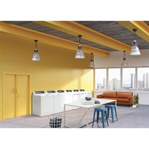 GE 27 in. 7.4 cu. ft. Smart Commercial Gas Dryer with Sensor Dry & Built-In App Payment System - White, , hires