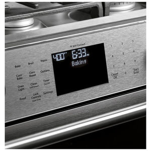 Cafe 30 in. 5.6 cu. ft. Smart Air Fry True European Convection Slide-In Gas Range with 6 Sealed Burners & Griddle - Platinum Glass, Platinum Glass, hires