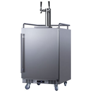 Summit 24 in. 5.6 cu. ft. Beer Dispenser with 2 Taps, Digital Controls & Digital Thermostat - Stainless Steel, , hires