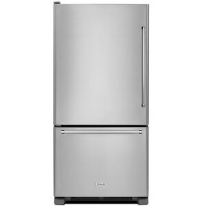 KitchenAid 33 in. 22 cu. ft. Bottom Freezer Refrigerator Left Hinged - Stainless Steel, , hires