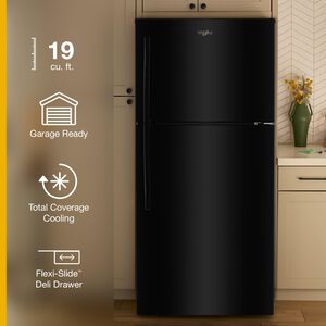 Whirlpool 30 in. 19.3 cu. ft. Garage-Ready Top Freezer Refrigerator - Black, , hires