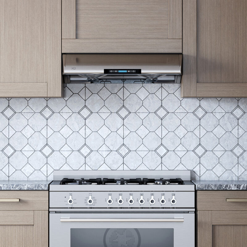 XO 36 in. Ducted Standard Style Range Hood with 550 CFM, 6 Fan Speeds & 2 Halogen Lights - White, White, hires