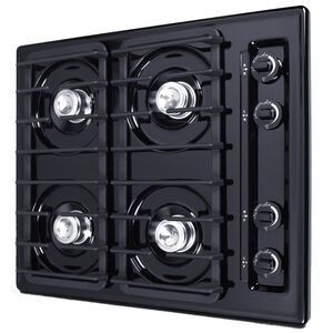 Summit 24 in. 4-Burner Natural Gas Cooktop with Gas Spark Ignition - Black, , hires
