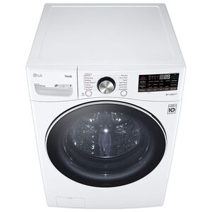 LG 27 in. 5.0 cu. ft. Smart Stackable Front Load Washer with TurboWash 360, Sanitize & Steam Wash Cycle - White, White, hires