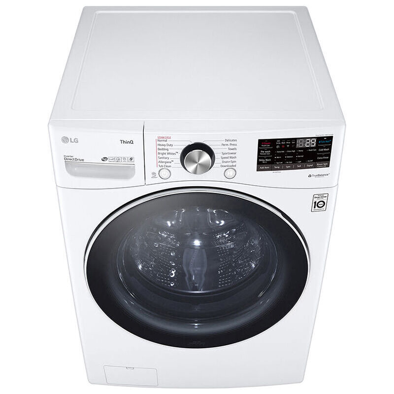 LG 27 in. 5.0 cu. ft. Smart Stackable Front Load Washer with TurboWash 360, Sanitize & Steam Wash Cycle - White, White, hires